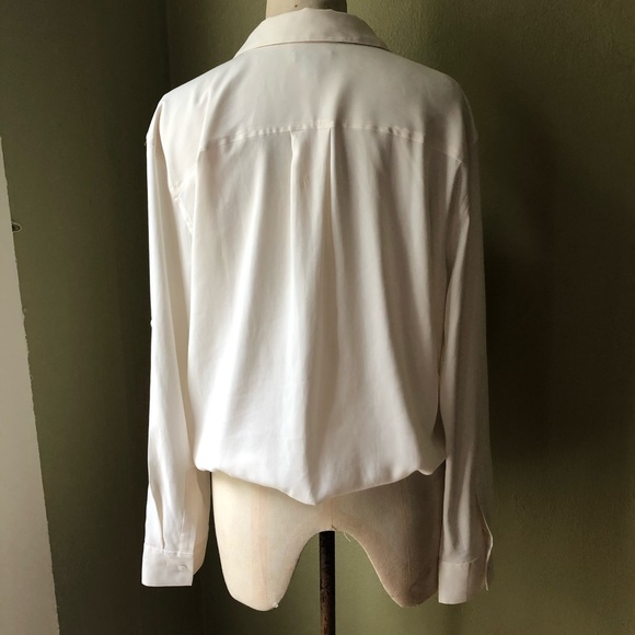 Ann Taylor + white tie front blouse - Picture 5 of 9